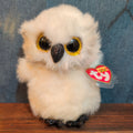 TY Beanie Boos Austin White Owl 6" Plush Gold Eyes Kawaii MWMTs