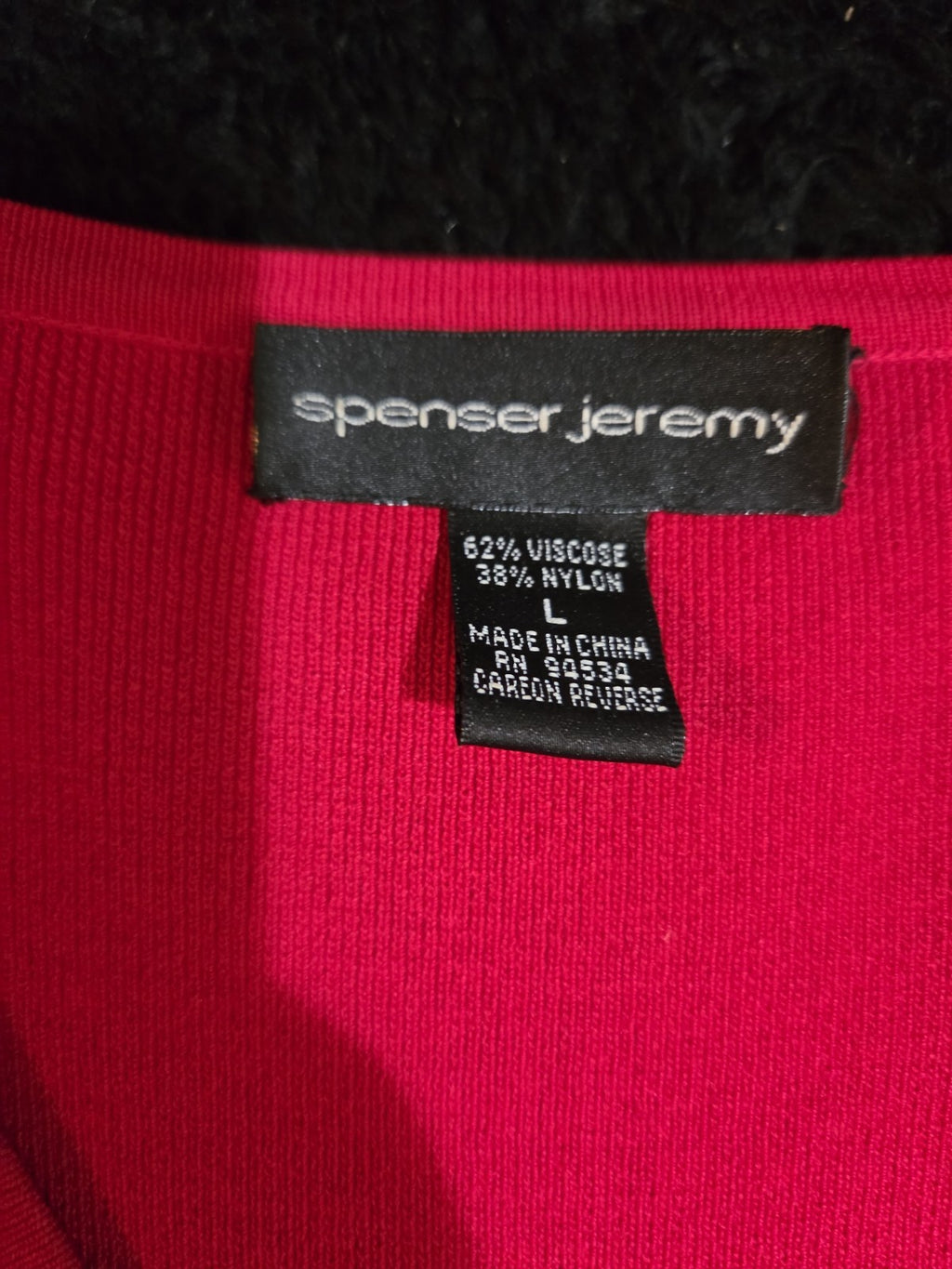 Spenser Jeremy Knit Skirt Set Large L Red Black Faux Wrap Sweater 2 Piece Vtg