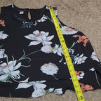 Simply Styled Sears Floral Sleeveless Blouse Tiered Top L