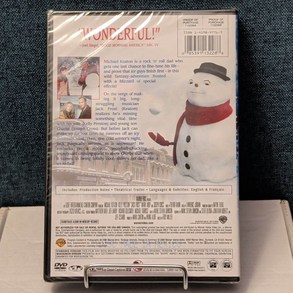 Jack Frost DVD Michael Keaton 1998 Family Movie Christmas Fantasy New Sealed NIB