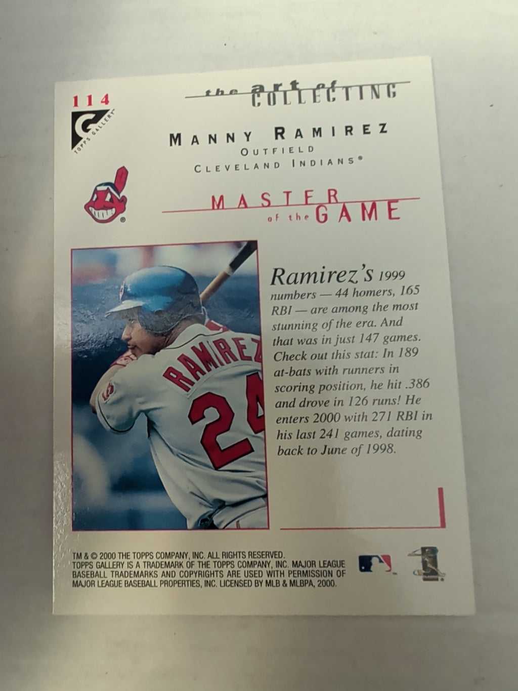 2000 Topps Gallery - Masters of the Game Manny Ramirez #114