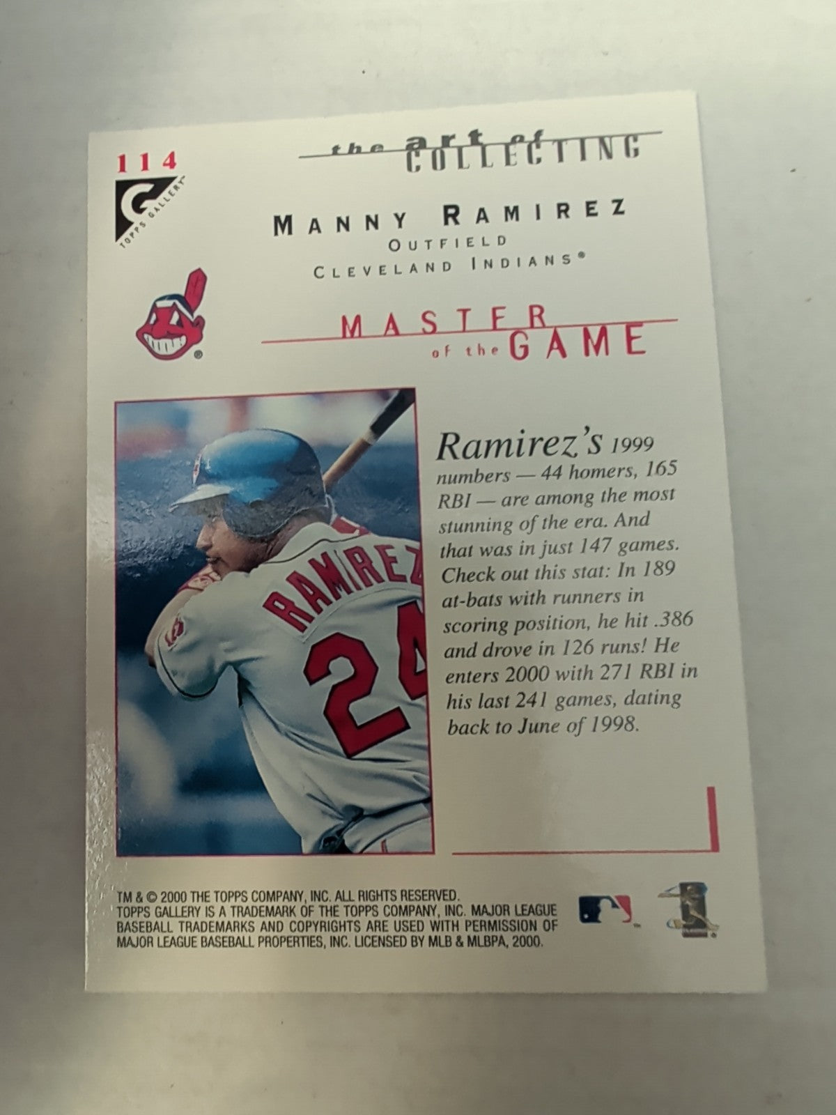 2000 Topps Gallery - Masters of the Game Manny Ramirez #114