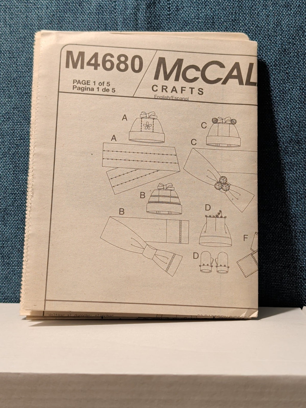 McCall’s M4680 Fleece Accessories Pattern Kids’ Hats Scarves Mittens | Uncut '04