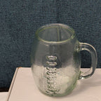 Home Essentials FOOTBALL Glass Mug XL 36 oz Textured Pigskin Beer Stein Gameday