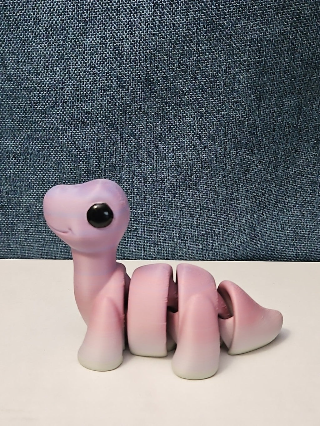 Mini Articulated Brontosaurus Fidget Toy | 3D Printed Dinosaur | Pink Purple