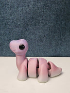 Mini Articulated Brontosaurus Fidget Toy | 3D Printed Dinosaur | Pink Purple