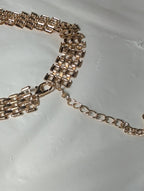 Gold Tone Wide Link Mesh Choker Necklace Y2K Retro Glam NWT