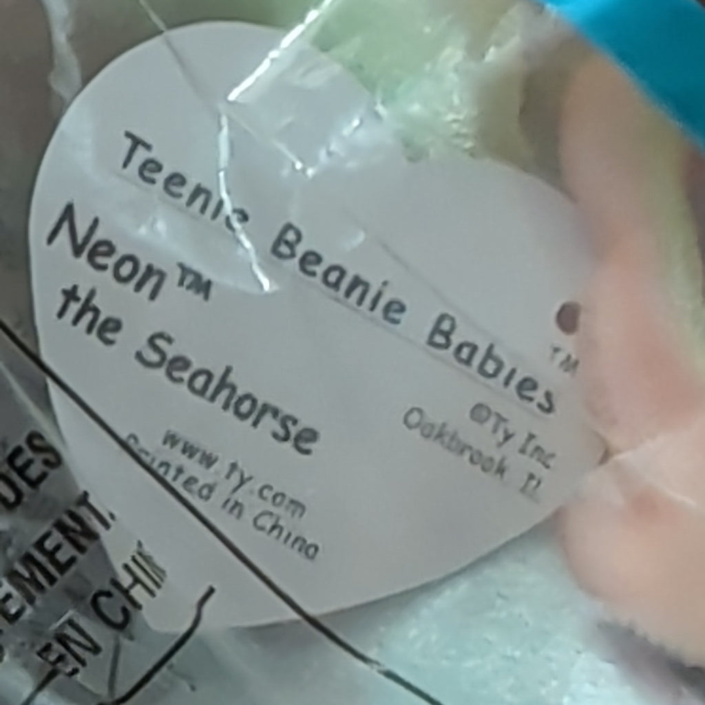 Ty Teenie Beanie Baby Neon Seahorse #13 McDonald’s 2000 Sealed New Toy Retired