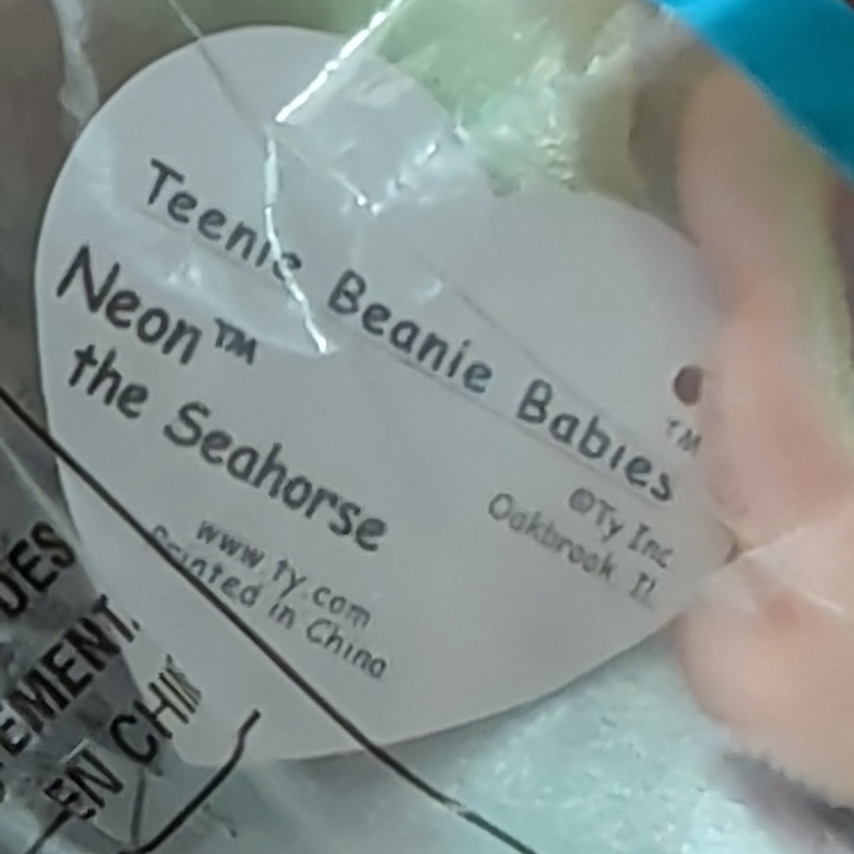 Ty Teenie Beanie Baby Neon Seahorse #13 McDonald’s 2000 Sealed New Toy Retired