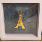 Paris Eiffel Tower Enamel Metal Brooch Vintage Pin