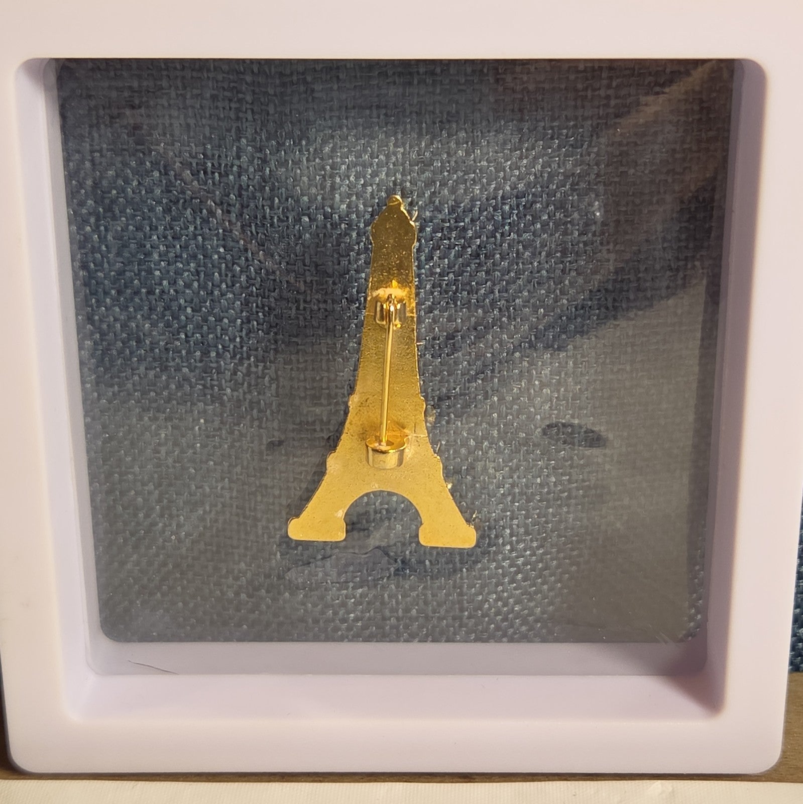 Paris Eiffel Tower Enamel Metal Brooch Vintage Pin