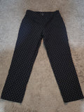 Zac & Rachel Pants 12 Black White Polka Dot Pull On Stretch