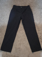 Zac & Rachel Pants 12 Black White Polka Dot Pull On Stretch
