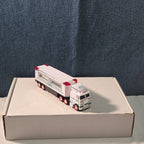2021 Hess Mini Toy Truck Semi Hauler with Race Car White & Green Collectible