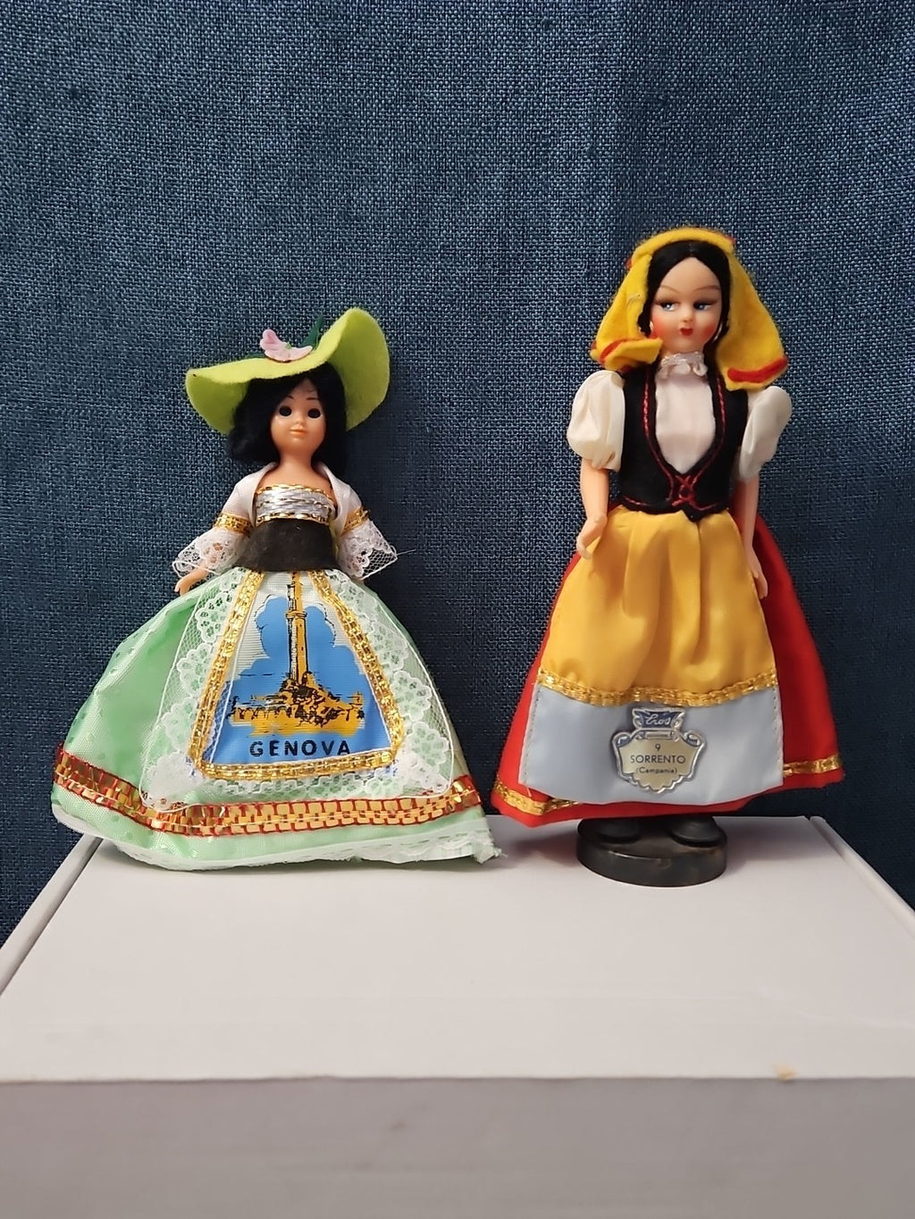 Vintage Italian Souvenir Dolls Pair | Genova & Sorrento | Sleep Eyes