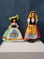 Vintage Italian Souvenir Dolls Pair | Genova & Sorrento | Sleep Eyes