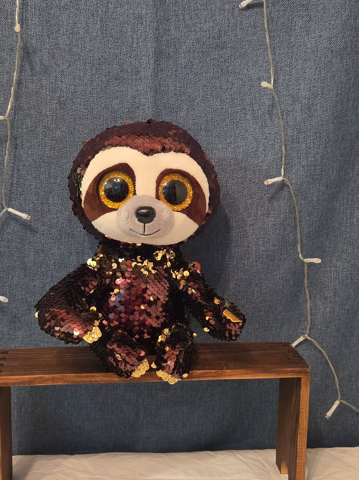 Limited TY Flippables Dangler Sloth 9" Sequin Plush WT
