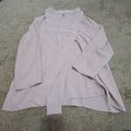 Anne Klein Blouse L Pink Tie Neck V-Neck Long Sleeve Career Top