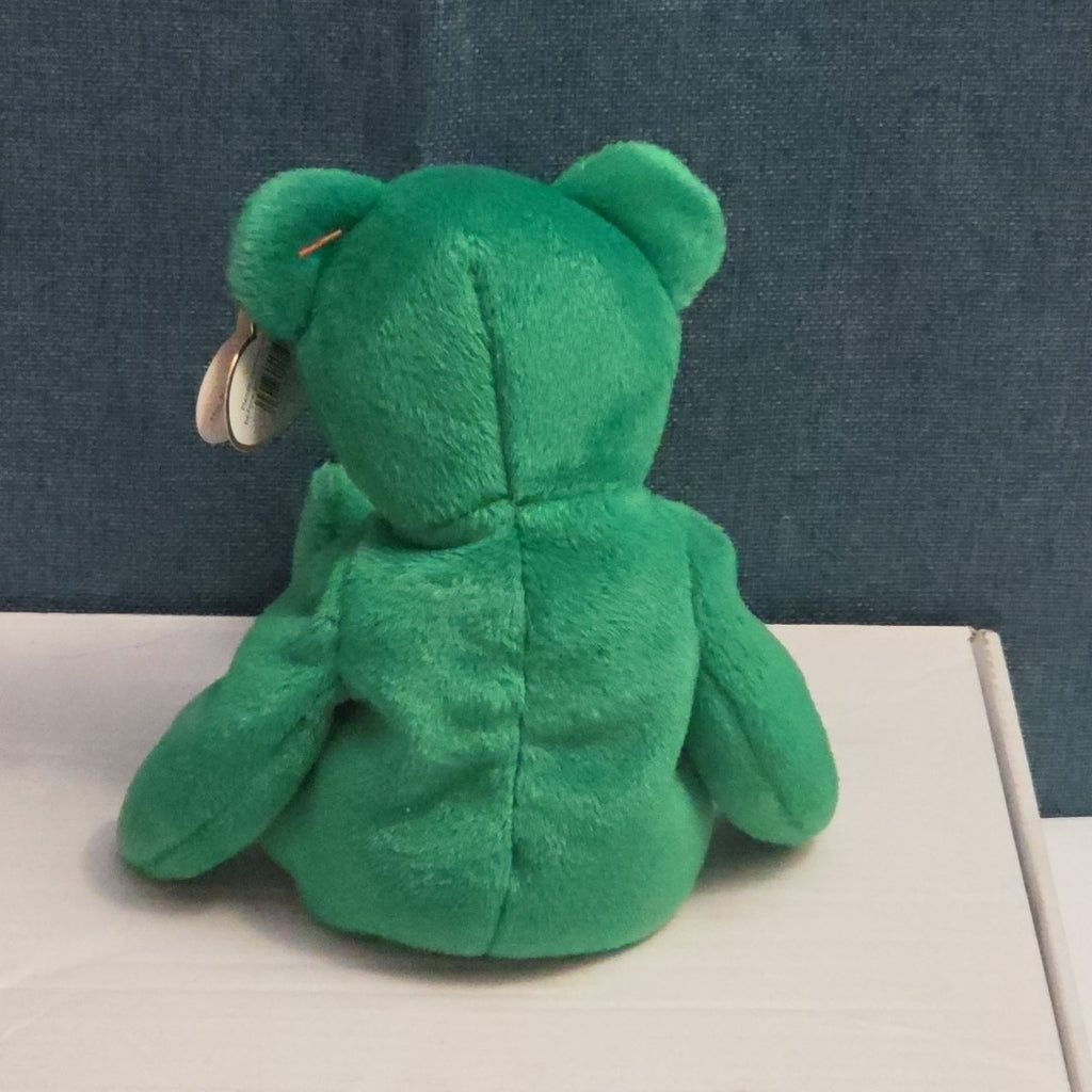 Ty Beanie Baby Erin the Bear 1997 Retired MWMT P.E. Pellets Irish Green Clover