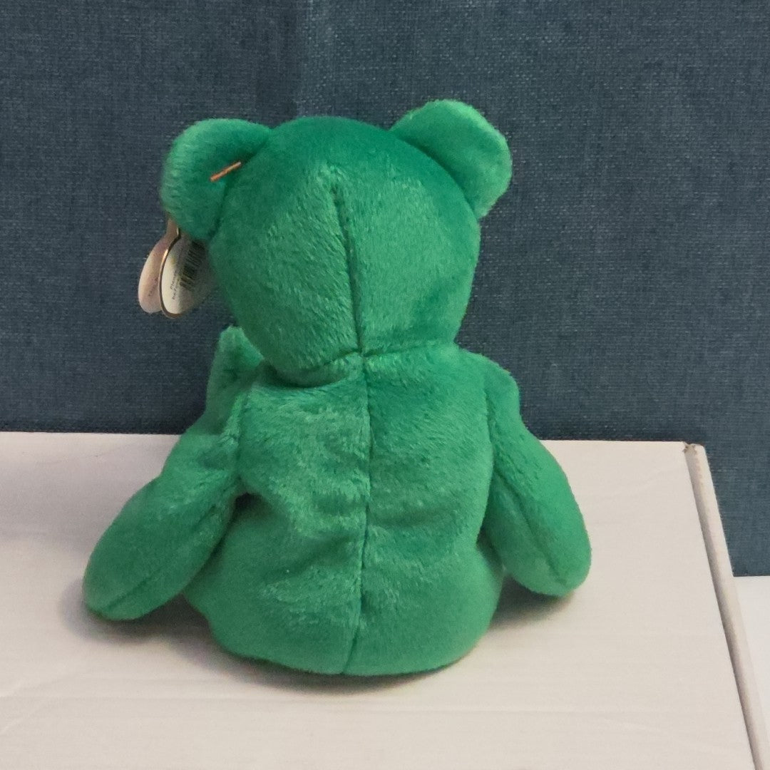 Ty Beanie Baby Erin the Bear 1997 Retired MWMT P.E. Pellets Irish Green Clover