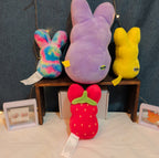 Peeps Bunny Plush Lot 4 Strawberry Tie-Dye Purple Yellow 2014