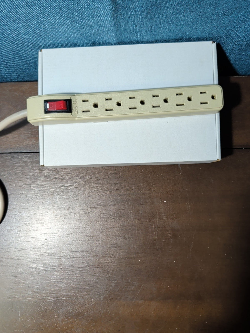 6-Outlet Power Strip Surge Protector 4 Ft Cord 15A Circuit Breaker Switch White
