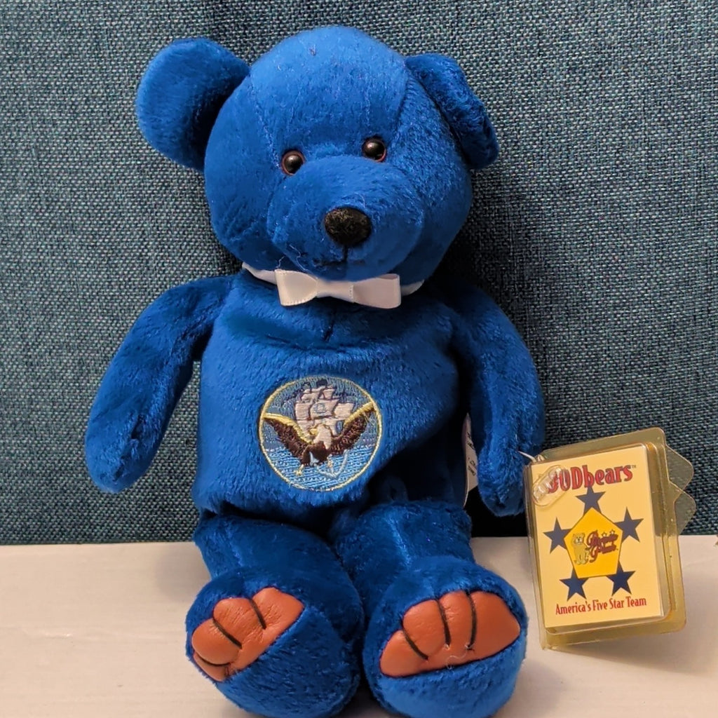 Tagged DOD Bear  Patriotic Plush Pride US Navy Bear 9" Vintage 1999 Military