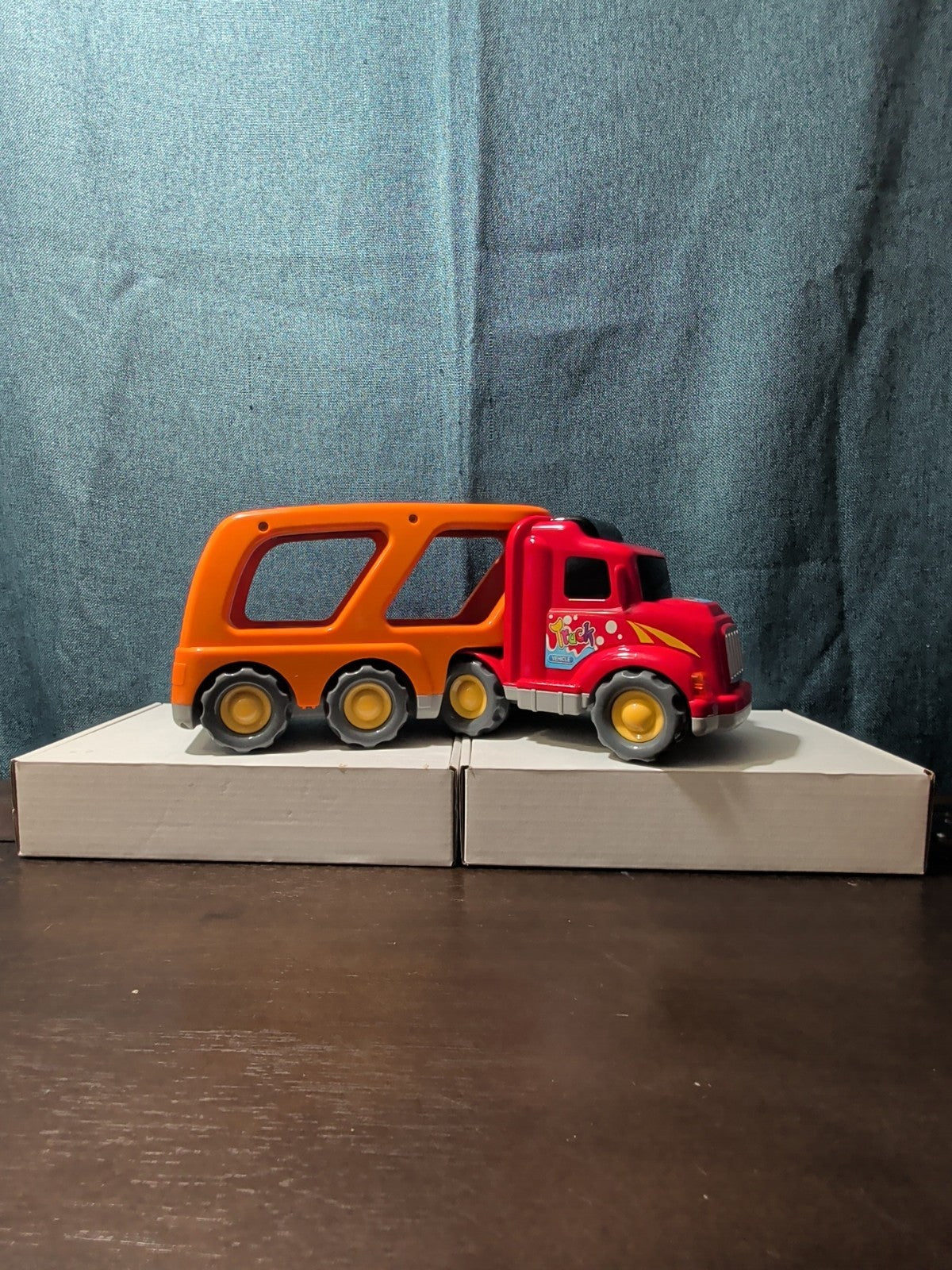 Big Toddler Semi Truck Car Hauler Toy Vehicle Lights & Sounds Transport Trailer