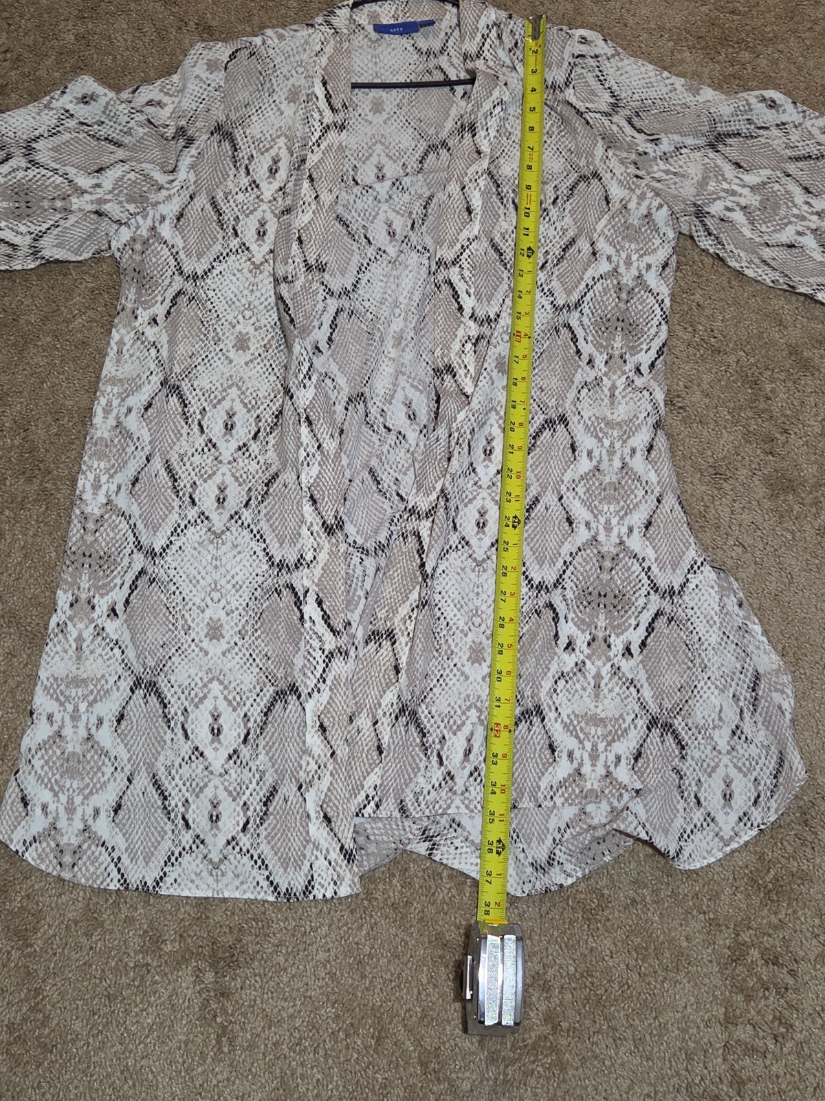 Apt 9 Snakeskin Kimono Cardigan Animal Print Top L/XL Gently Worn RN 73277