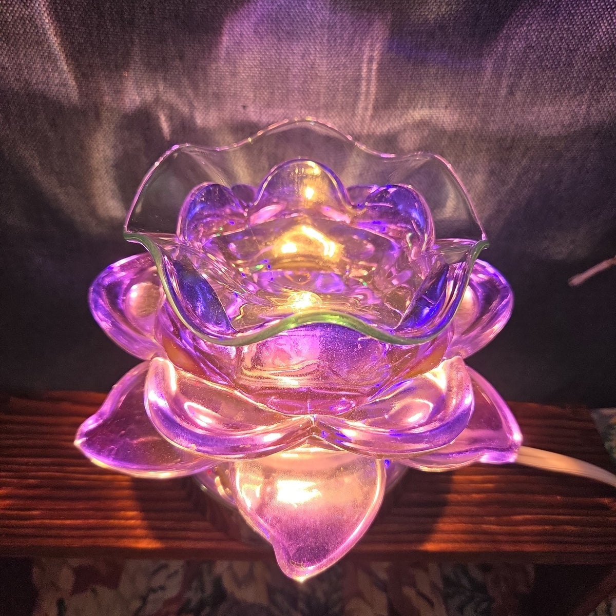 Flower Touch Lamp Glass Oil Warmer Multicolor