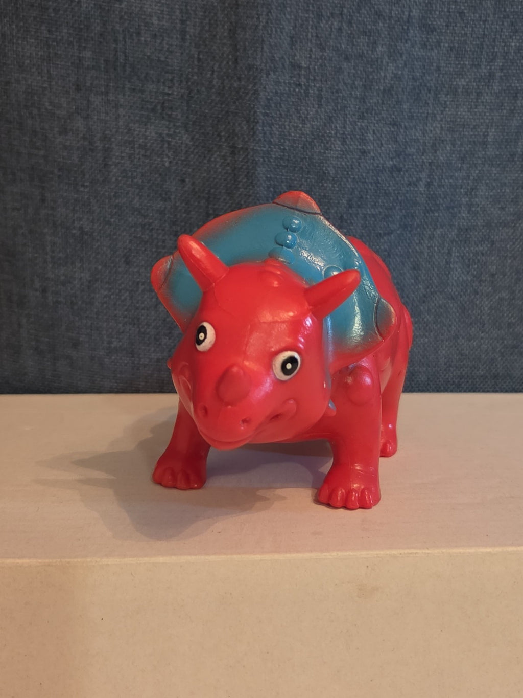 Kid Connection Triceratops Dinosaur Toy Red Blue 7" Long Plastic Figure Toddler