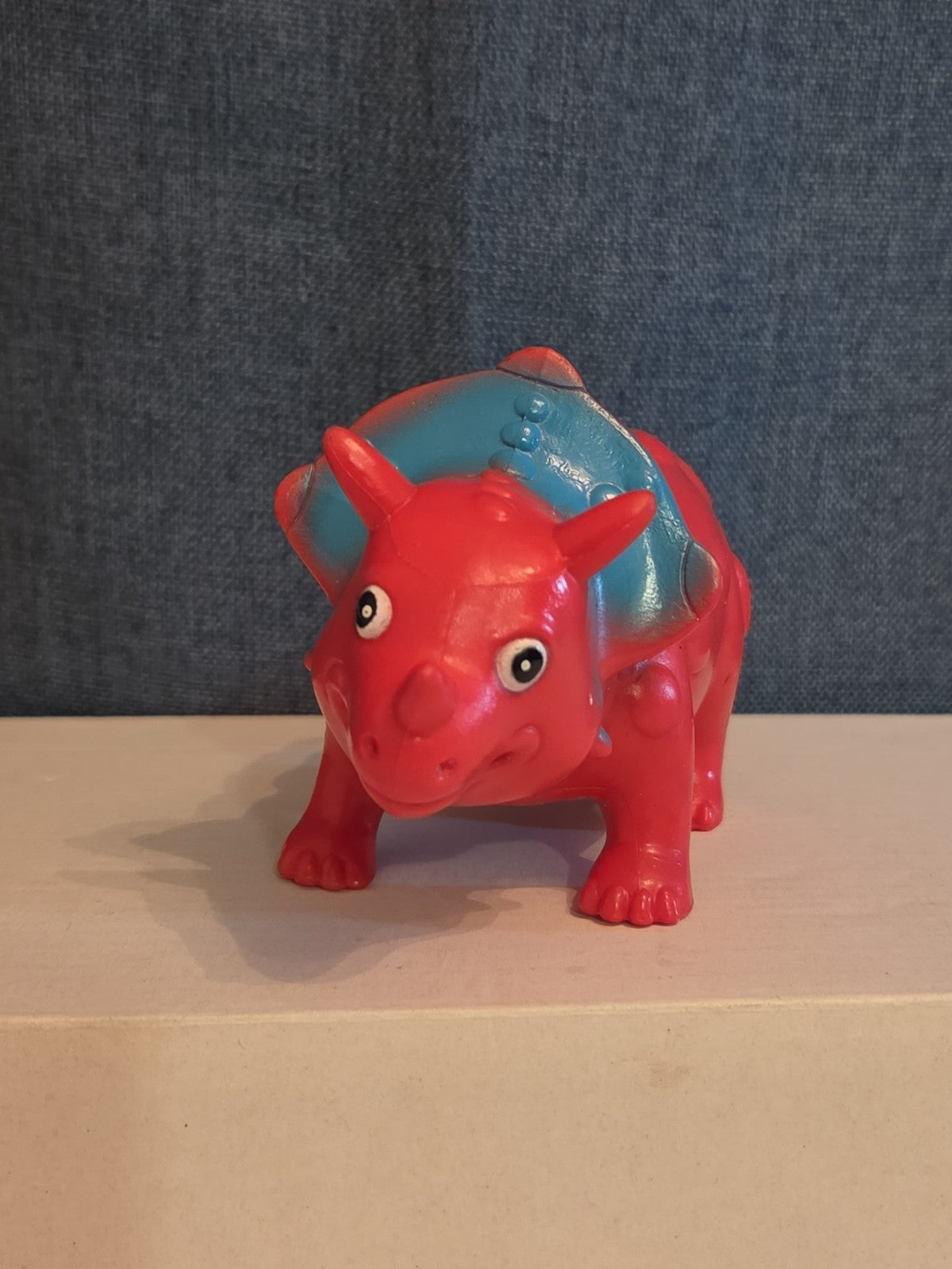 Kid Connection Triceratops Dinosaur Toy Red Blue 7" Long Plastic Figure Toddler