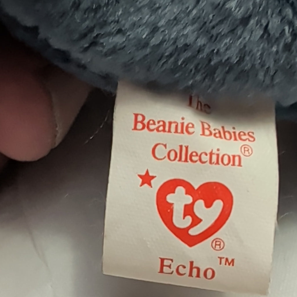 Ty Beanie Baby Echo Dolphin 1996 Retired 4th Gen Tags MWMT PVC Pellets Vintage