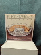 Fifth Avenue Crystal Portico 2 Pc Cracker Condiment Serving Set Lead Crystal NOB