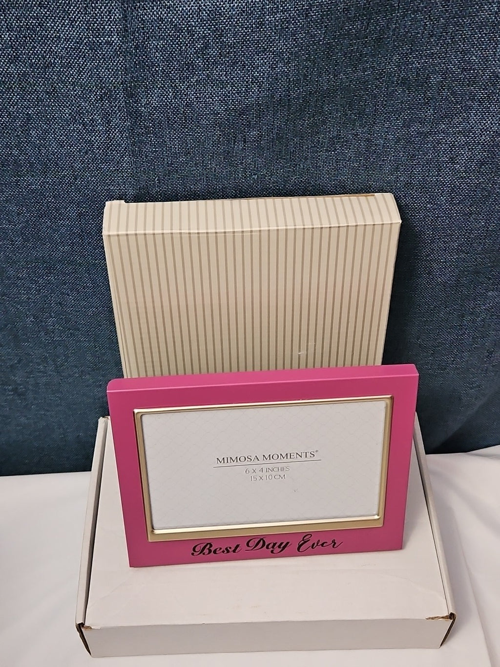 NEW Mimosa Moments Best Day Ever Picture Frame 4x6 | Pink & Gold Wedding Gift