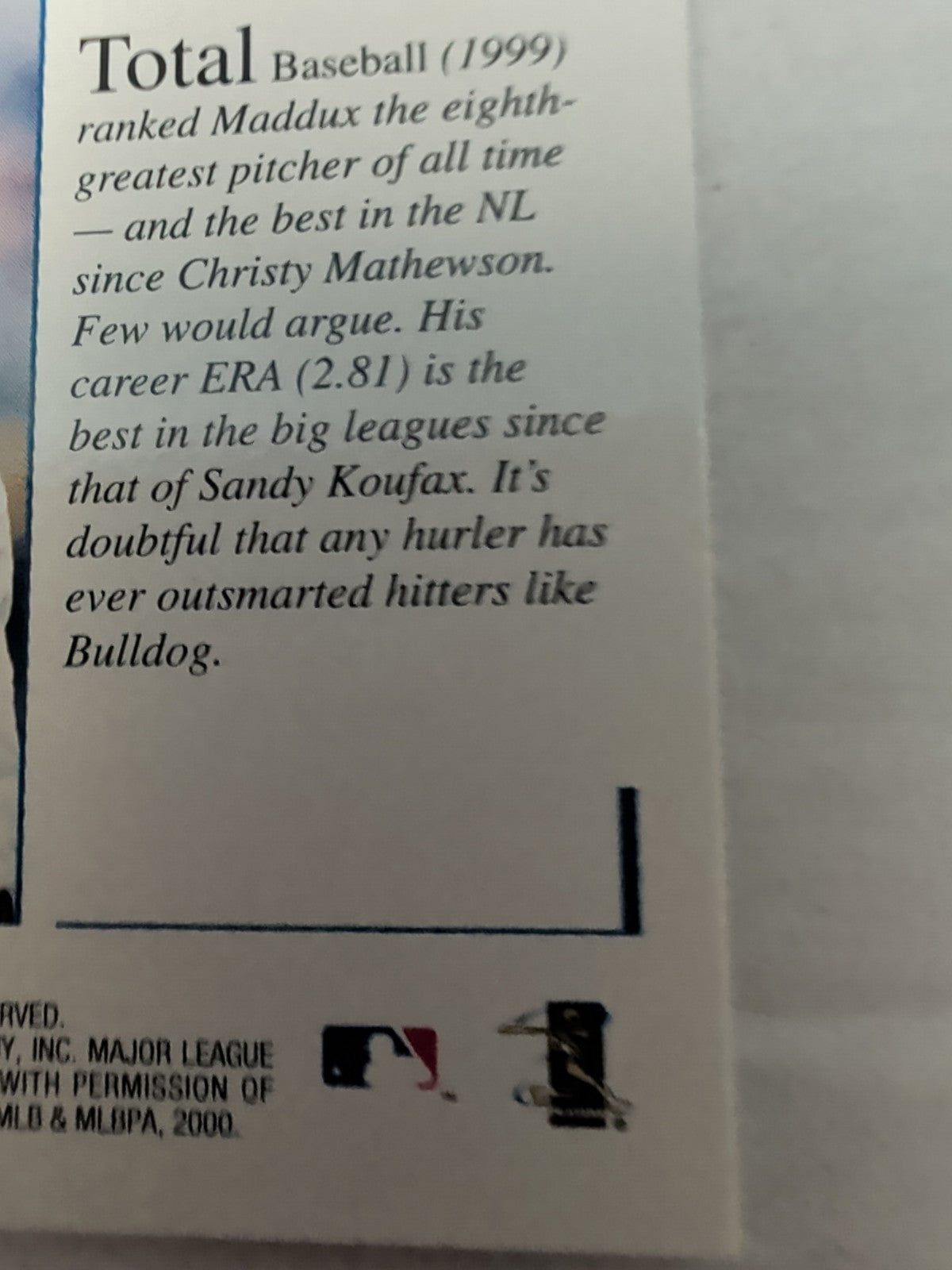 2000 Topps Gallery - Masters of the Game Greg Maddux #105