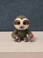 TY Mini Boos Series 4 Dangler The Sloth Figure | 2" Flocked Collectible | Glitte