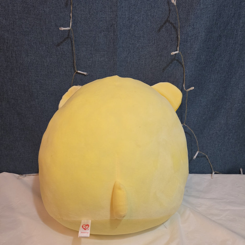 TY Squish-a-Boos Buttercup 10in Yellow Bear Plush Pillow 2021 NWT