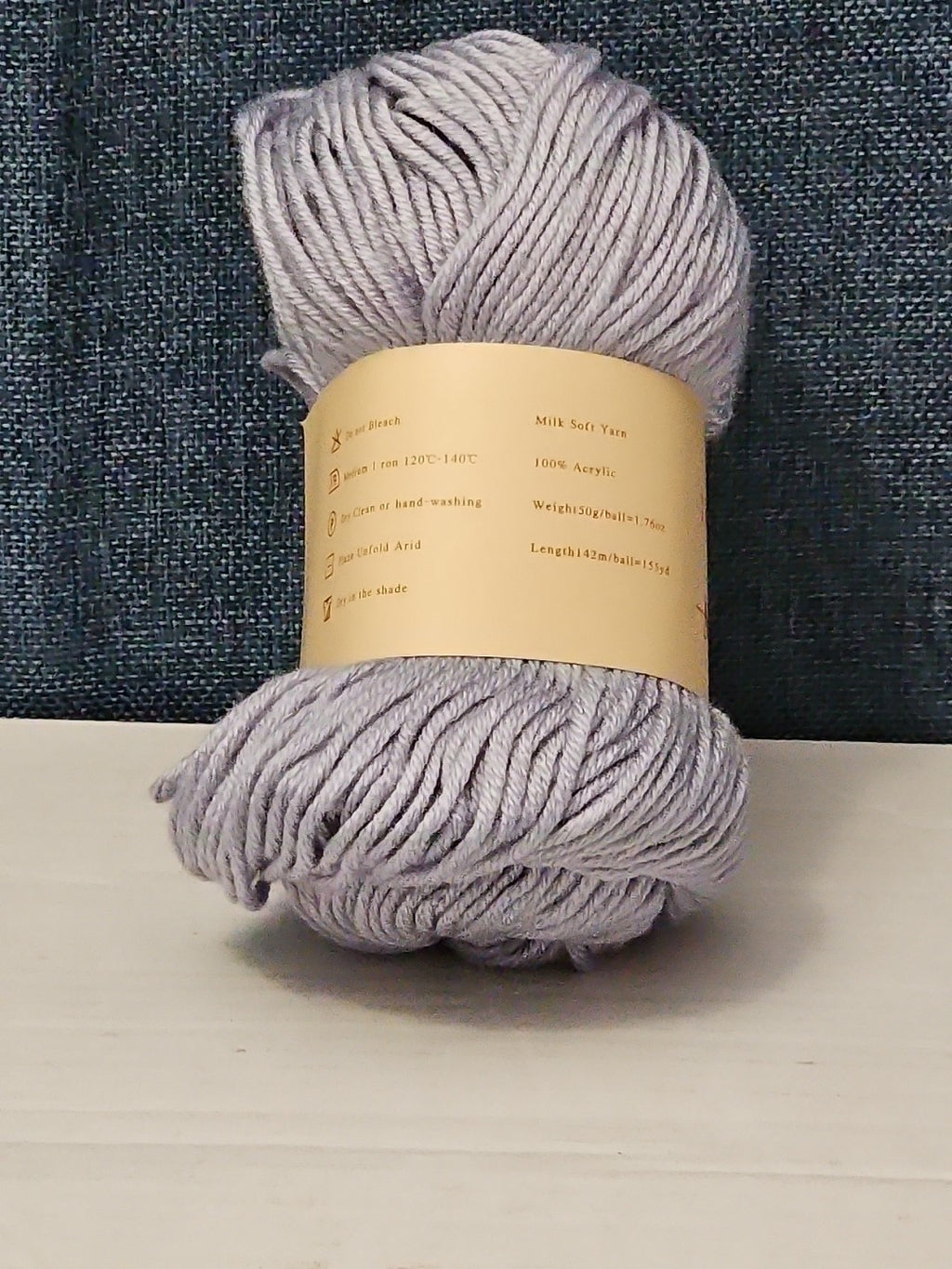 ThinkThings Milk Cotton Yarn | Soft Silver Grey 50g Skein Anti-Pilling