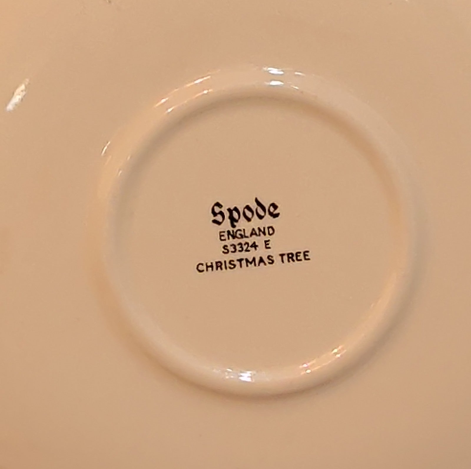 Spode Christmas Tree S3324 England 5.75" Saucers Set 2 Vintage