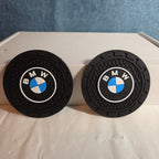 BMW Cup Holder Coasters Silicone Black Blue Auto Accessory