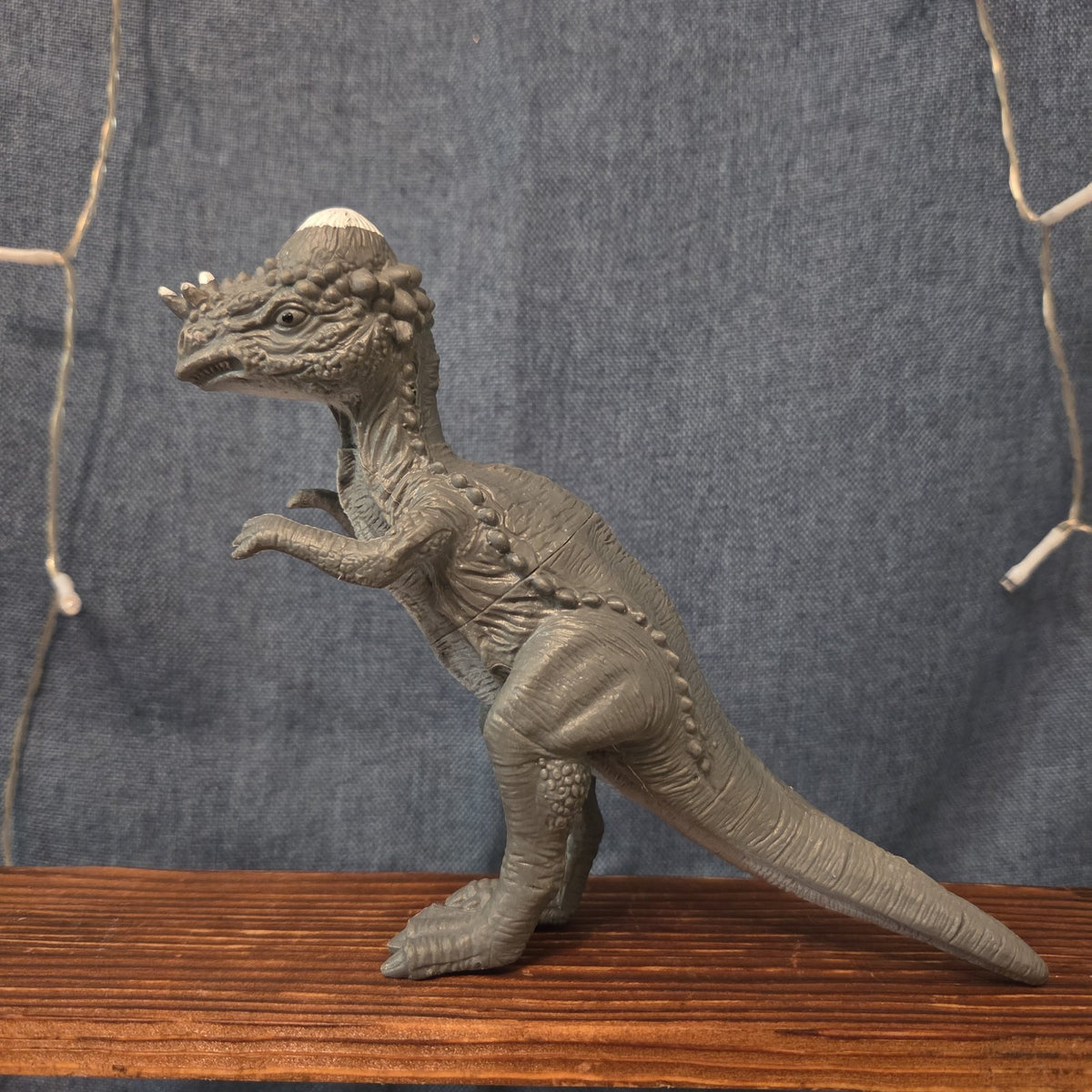 Pachycephalosaurus Dinosaur Toy Figure Gray Plastic