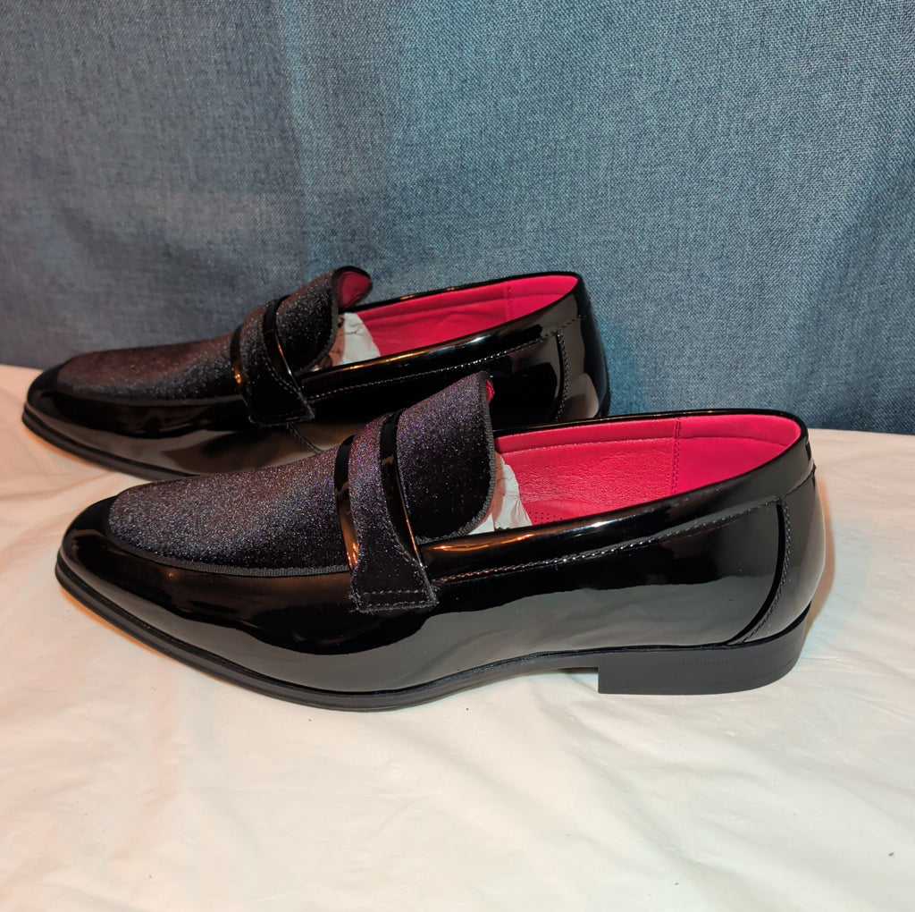 Bruno Marc Men Loafers Size 12 Tuxedo Velvet Patent Black Dress Shoes Slip On