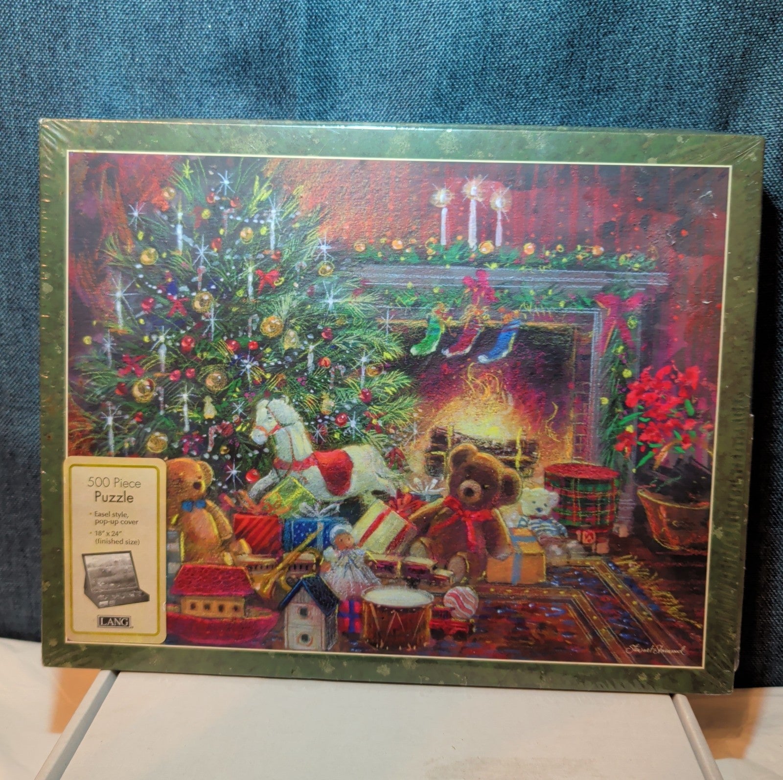Vintage Lang Christmas Puzzle 500 pc Factory Sealed New Pop Up Easel Box 1982