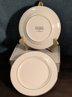 Home Essentials China Salad Plate White with Gold Rim Elegant Replacement