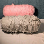 Assorted Yarn 12oz Baby Pink & Light Grey Silver Crochet Knitting Destash