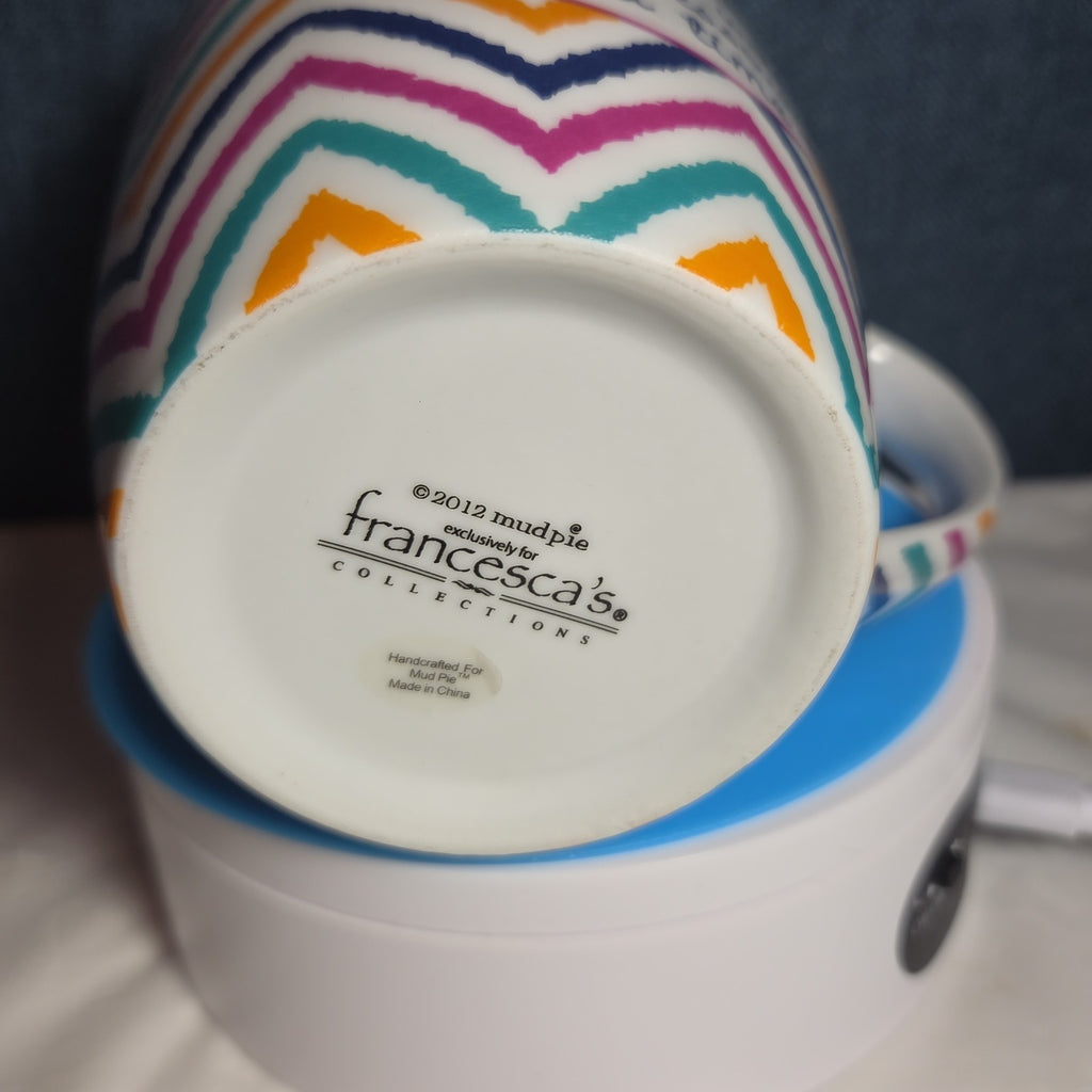 Mud Pie Francesca's Teacher Quote Mug Colorful Chevron 2012