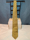 Vintage Edwards Michigan Silk Tie Gold Geometric Art Deco Men's Necktie 59"