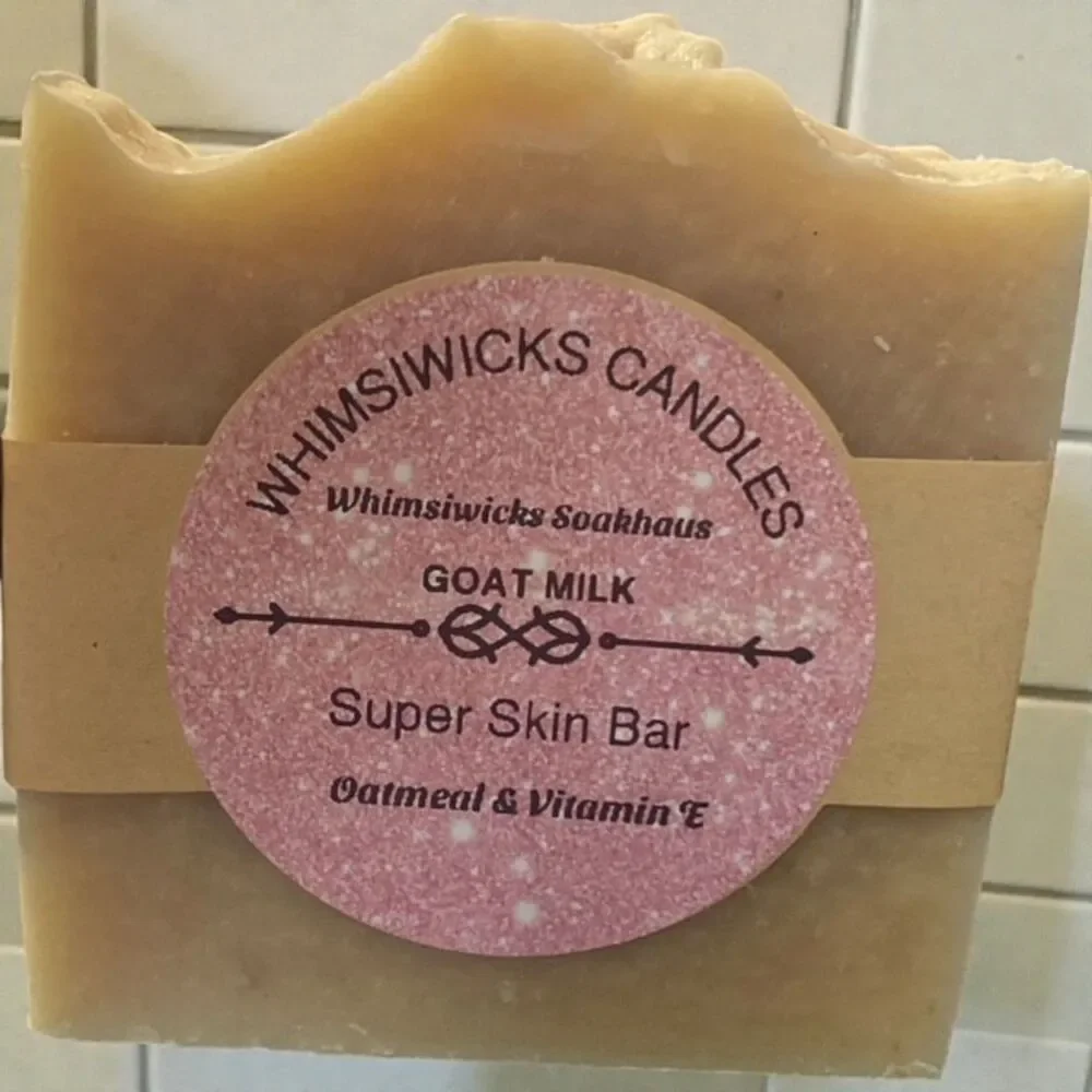 Whimsiwicks Soakhaus: Goat Milk Super Skin Bar (Oatmeal & Vitamin E)
