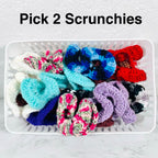 2 Handmade Crochet Hair Scrunchies Pick Colors USA Cozy